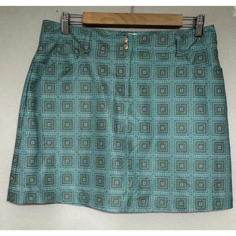 Slazenger Golf Skort Skirt Plaid Blue Pink Pockets Women’s Size 6 Tennis Zip
